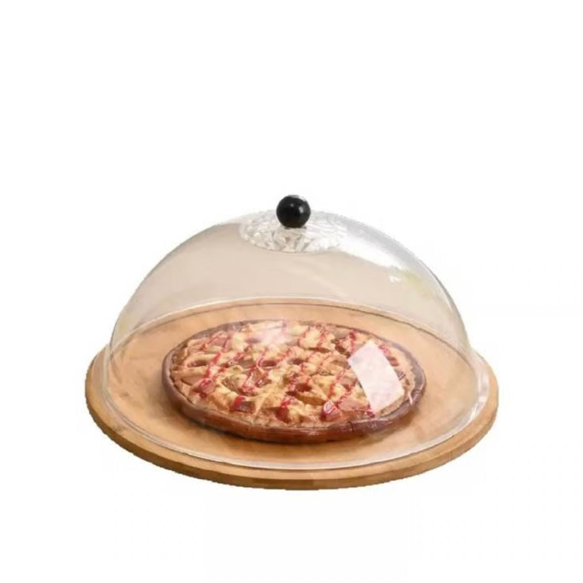 Round Bamboo Tray With Plexi Cover