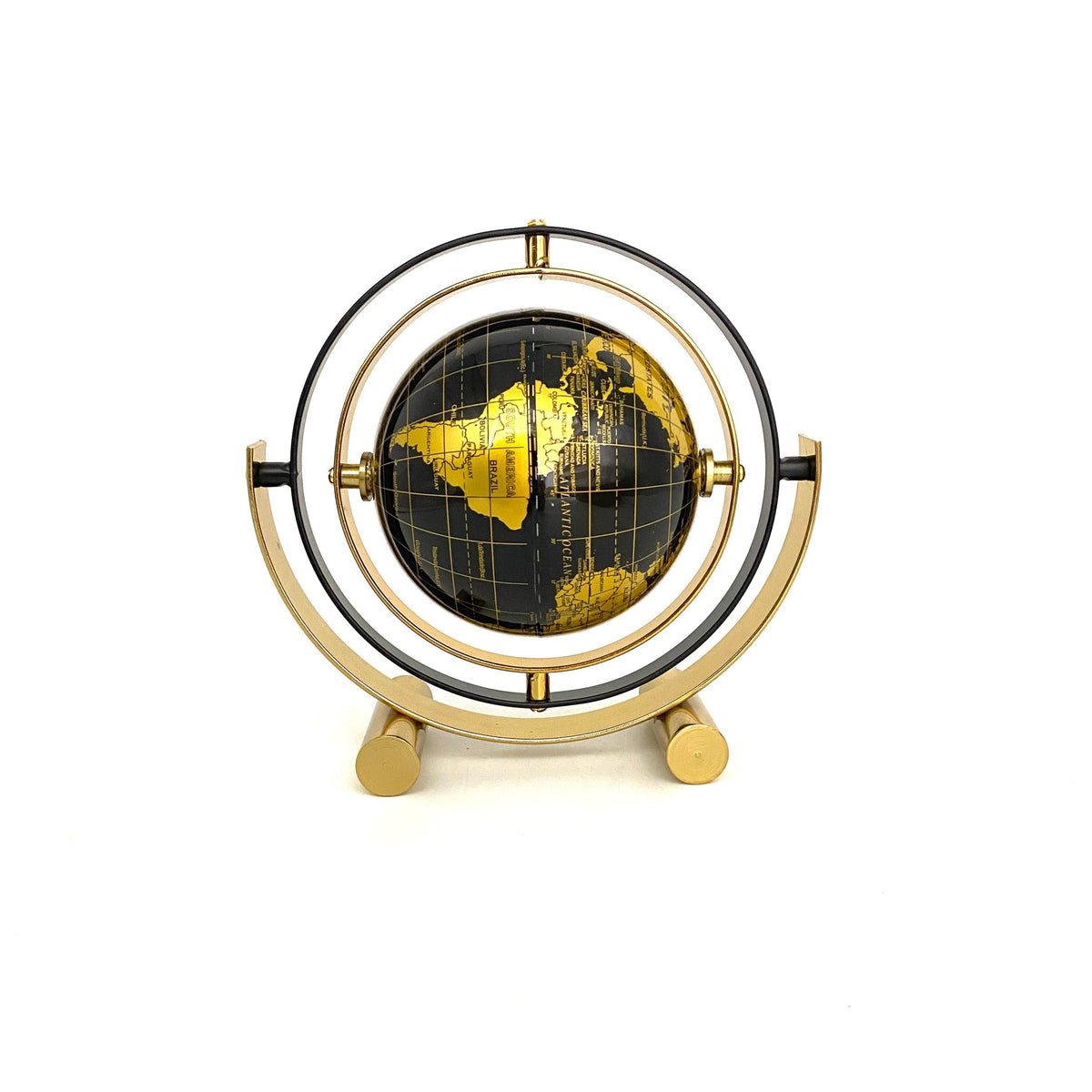 Earth Globe Golden Metal Ornament