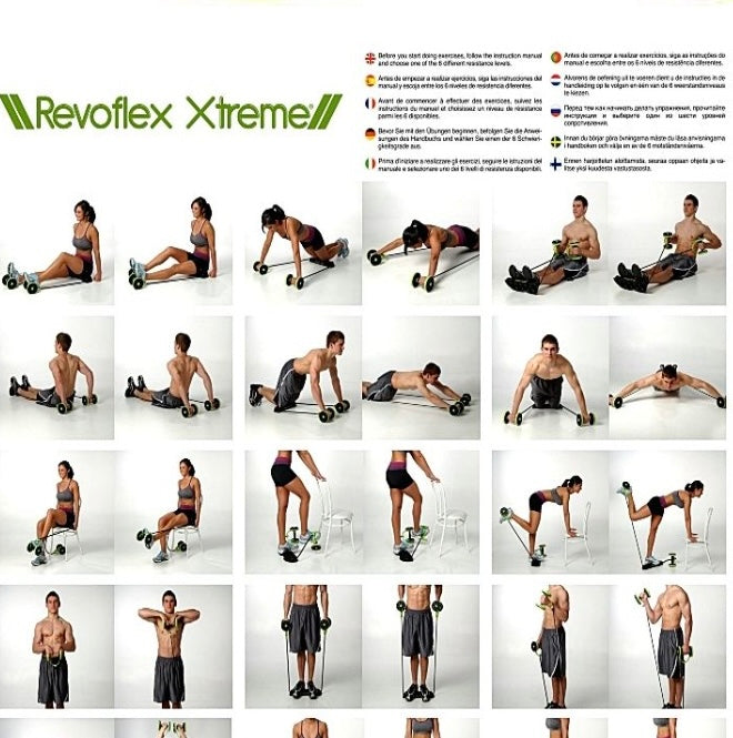Revoflex Xtreme Abs Abdominal Exercise Wheel Body Strength Training Roller - Medaid International