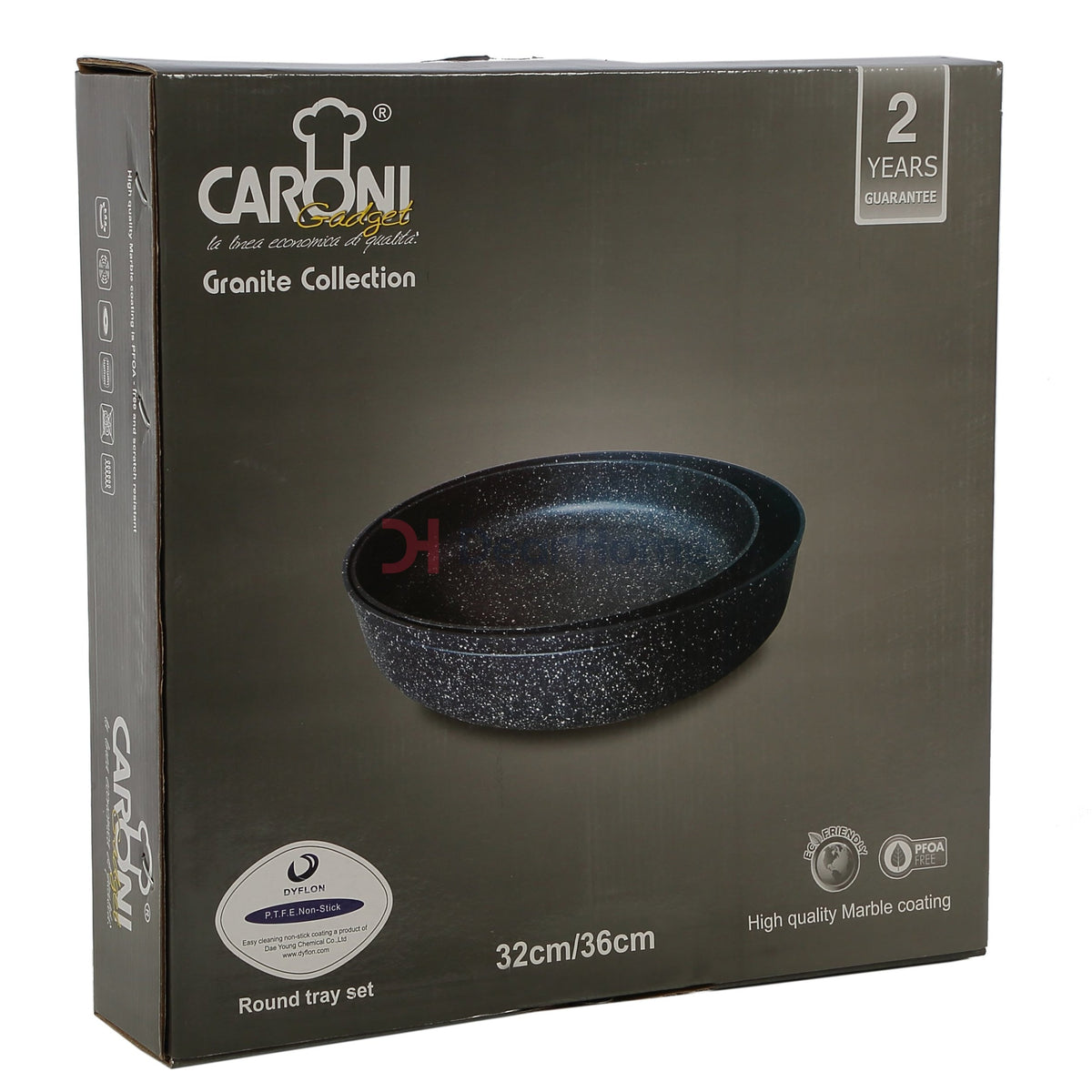 German Granite Round Tray Set 32+36Cm