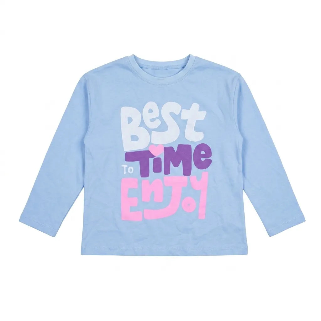 Zara Girl's Light Blue " Best Time " Printed Blouse | Zara in Lebanon