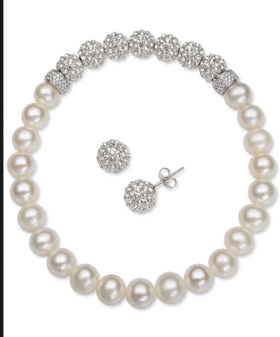 Mayc's Women's Silver Cultured Freshwater 2pc Jewelry Set| Mayc's in Lebanon