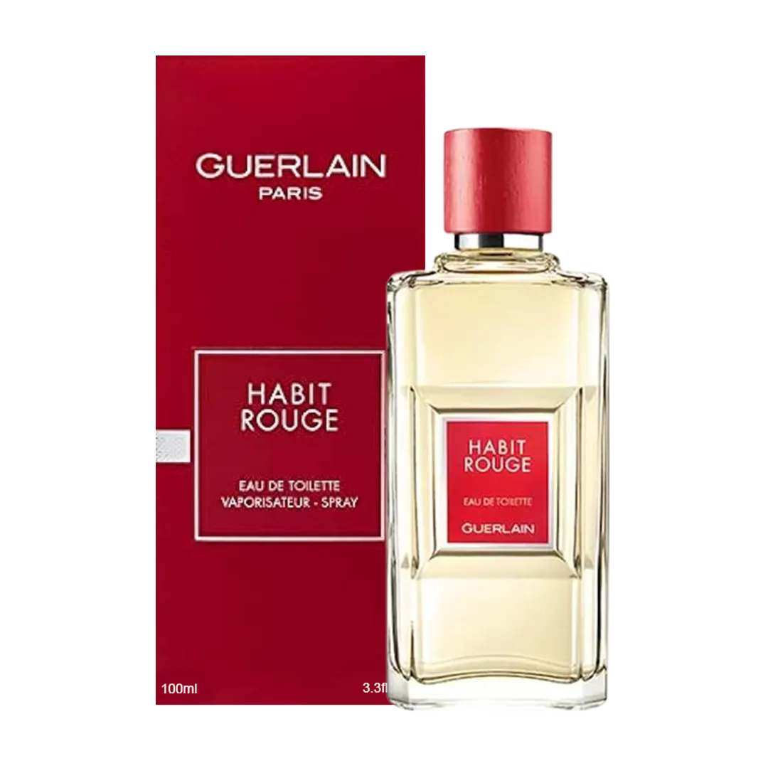 Guerlain Habit Rouge Eau De Toilette Pour Homme - 2 Sizes - Medaid International