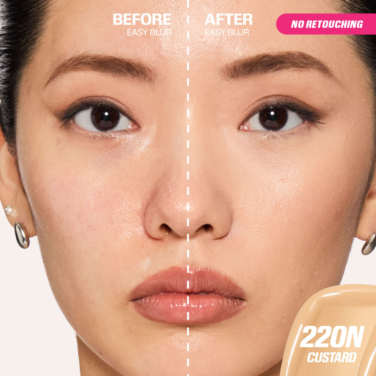 HUDABEAUTY EASY BLUR FOUNDATION MINI-CUSTARD 220N-
