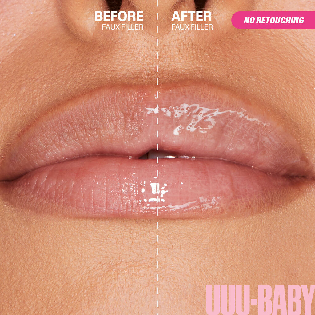Huda Beauty Faux Filler Extra Shine Lip Gloss Lipstick (Uuu-Baby)