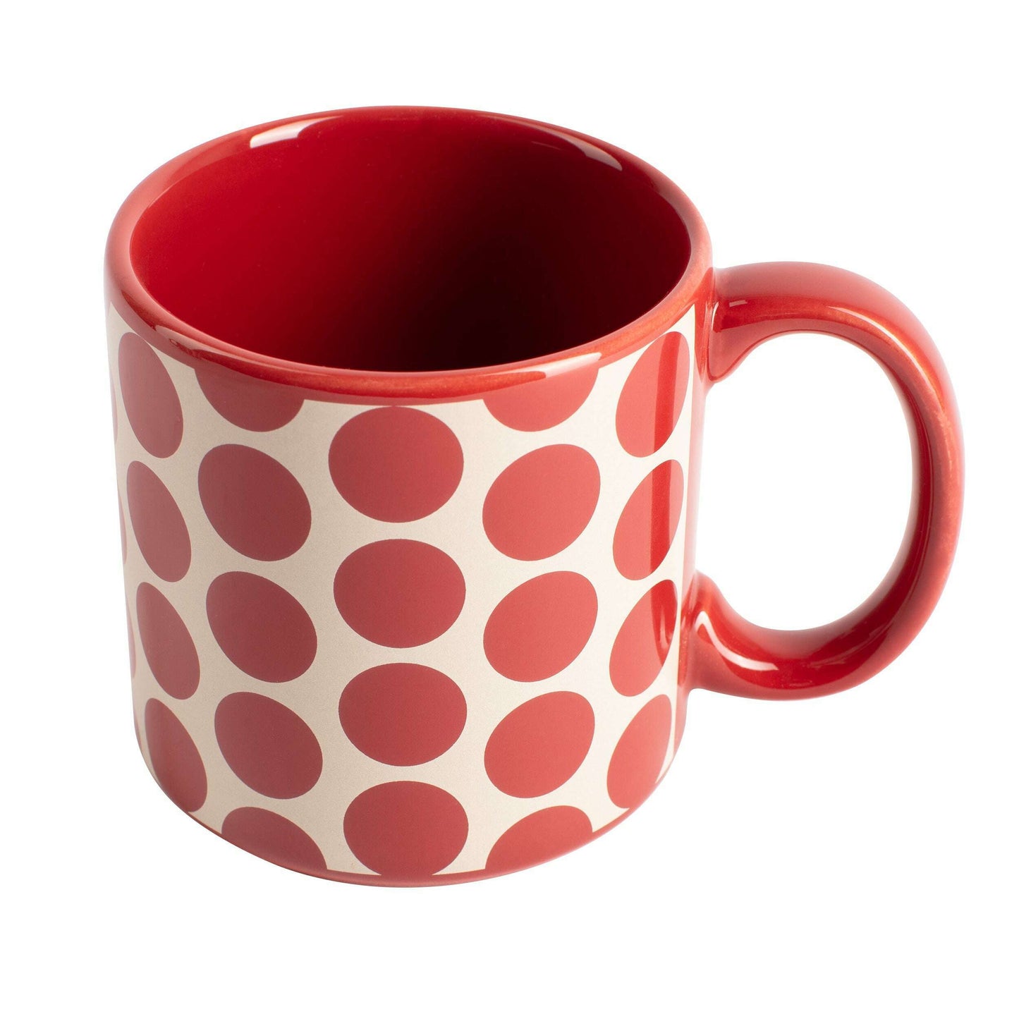 Set of 4 Mugs - Stoneware Red Dots - Medaid International