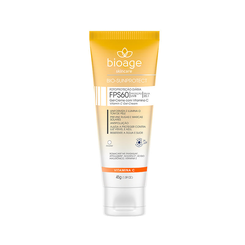 Bioage Sunscreen Bio-sunprotect Gel Creme - Vitamin C - Incolor Fps 60 45g (Colorless) - Medaid