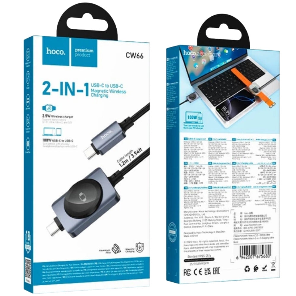 Hoco CW66 2-in-1 Cable with Apple Watch Charger