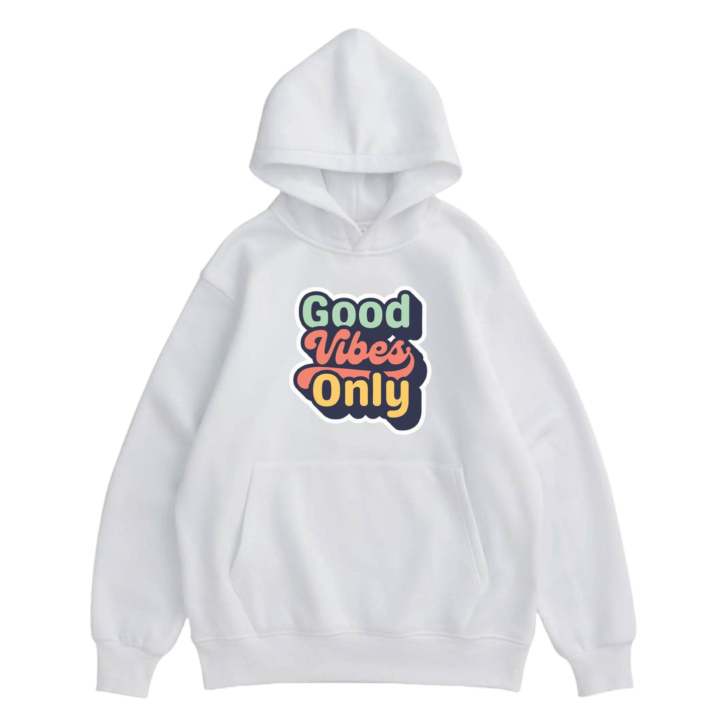 Hoodie "Good Vibes #1" White - Medaid International