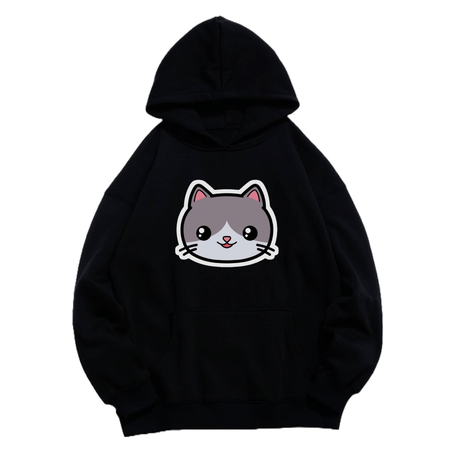 Hoodie "Gray Cat" Black - Medaid International