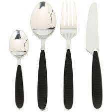Tognana Glossy Grancuci Nero Cutlery Set 24 pcs