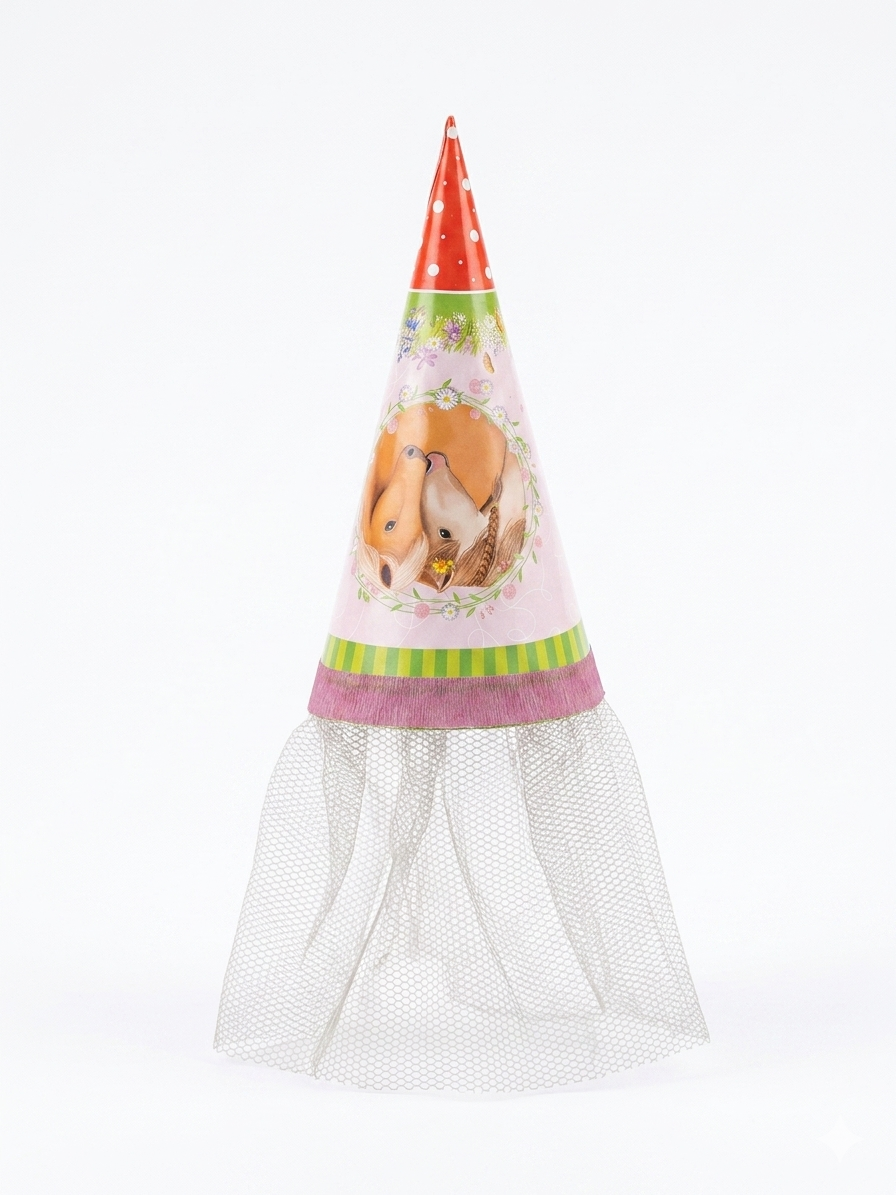 SD Pastel Pink With Two Horse School Cone, Round, 15 cm | SD In Lebanon