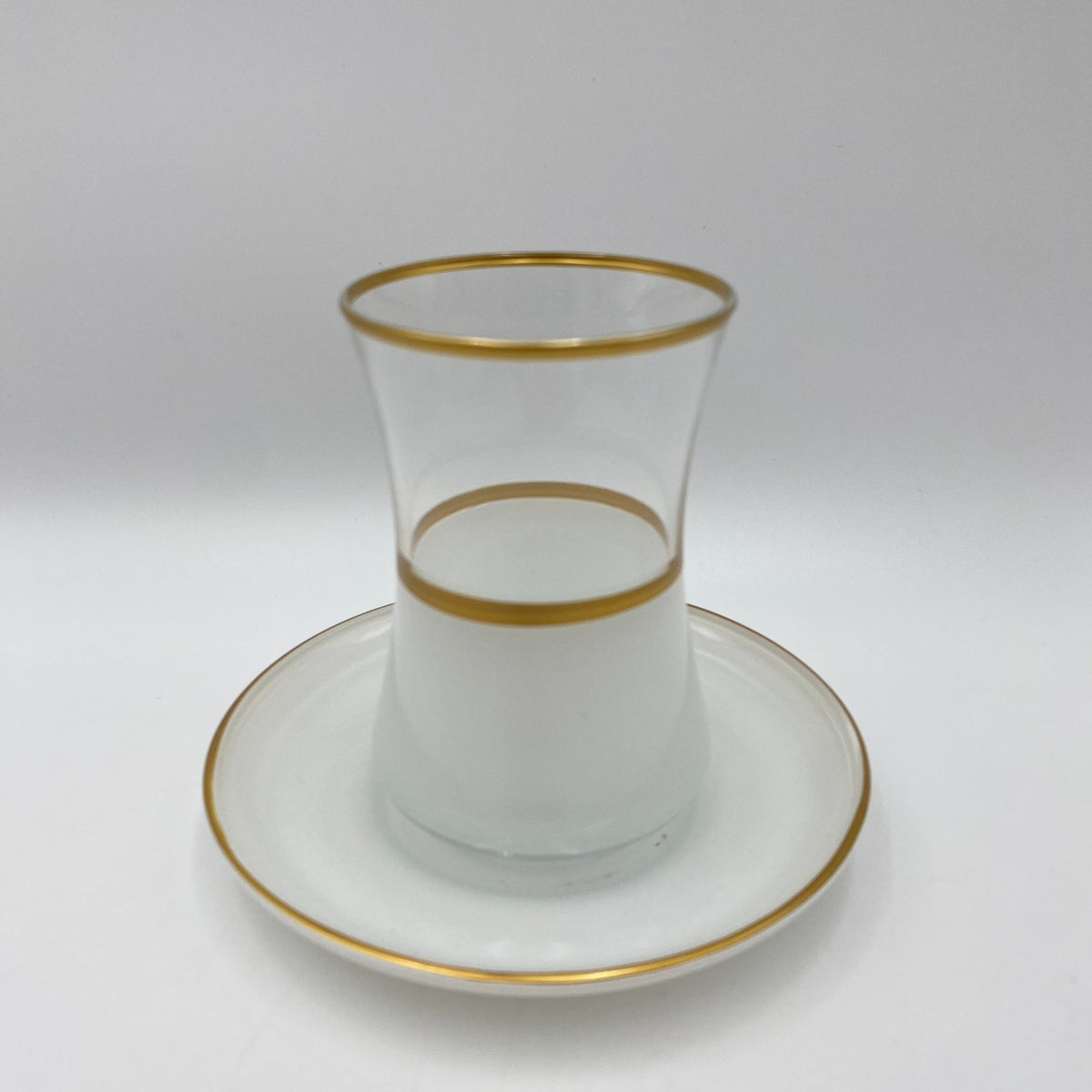 12 PCs Glass Tea Cups With Saucers Set