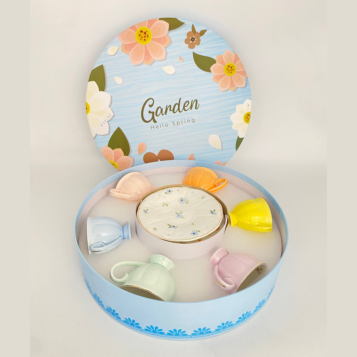 12 PCs Colored Coffee Cups With Saucers Set