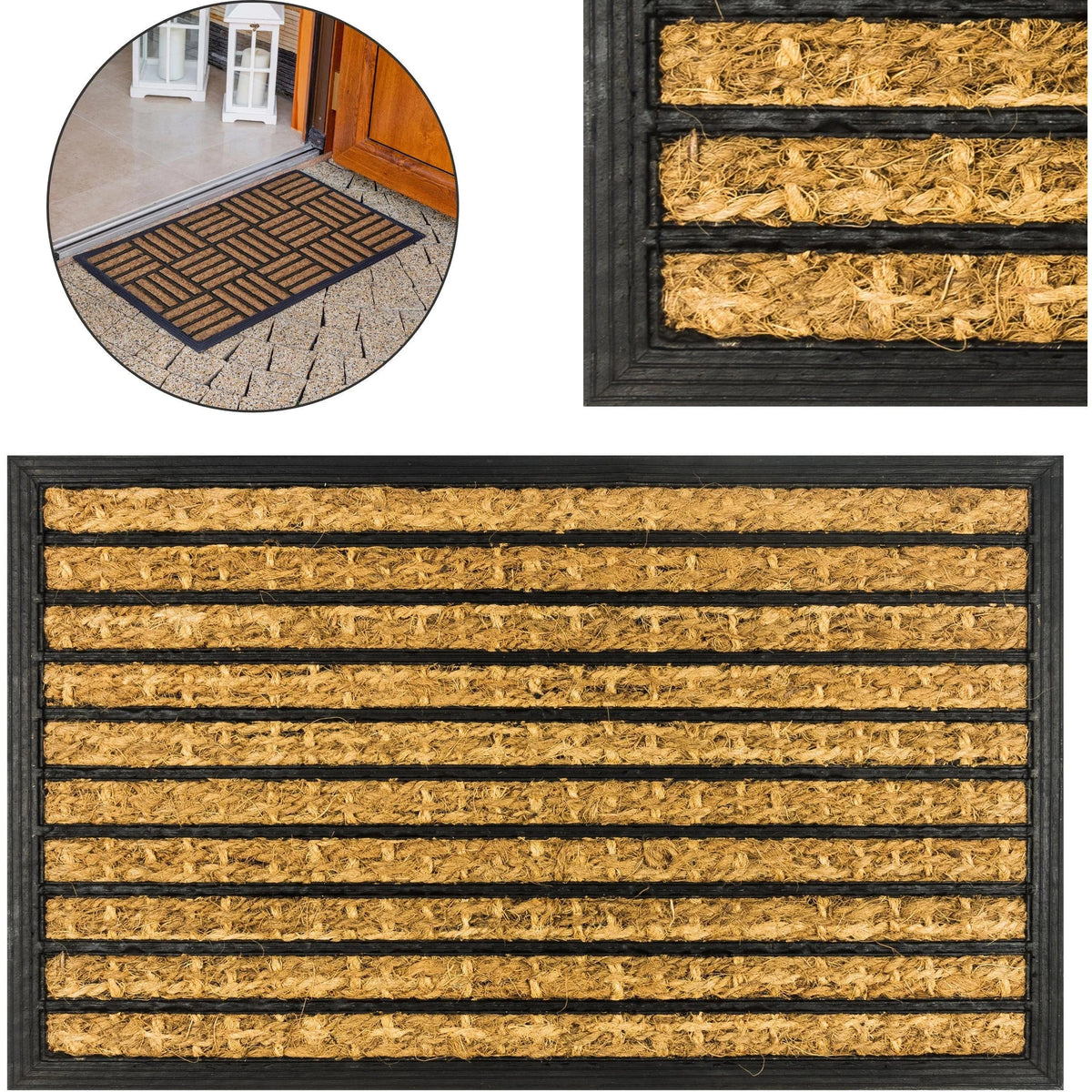 Decorative Coir & Rubber Doormat