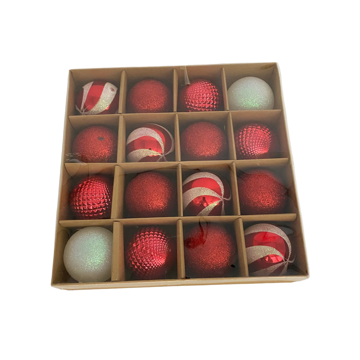 Christmas Balls Tree Decoration Set- Red & Silver