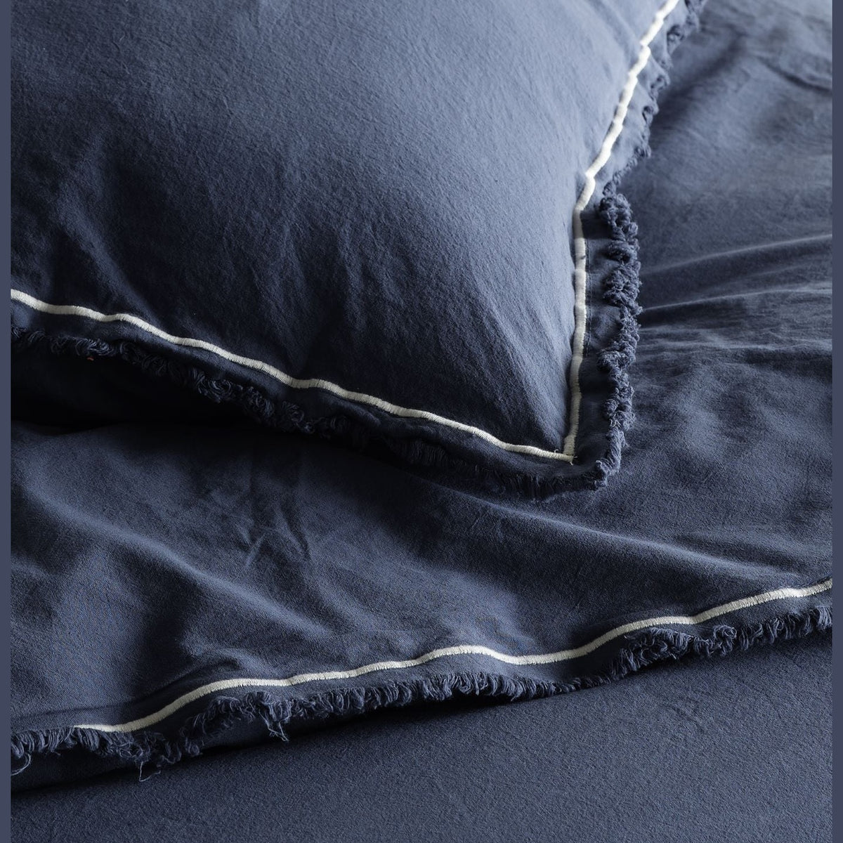 Double size Likya Vintage Duvet Cover Set - Indigo