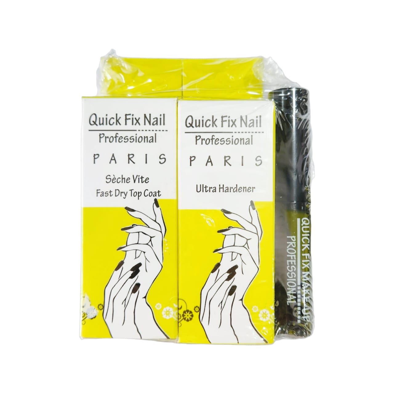 Quick fix ultra nail hardener + fast dry top coat + FREE quick fix black eyeliner - Medaid International