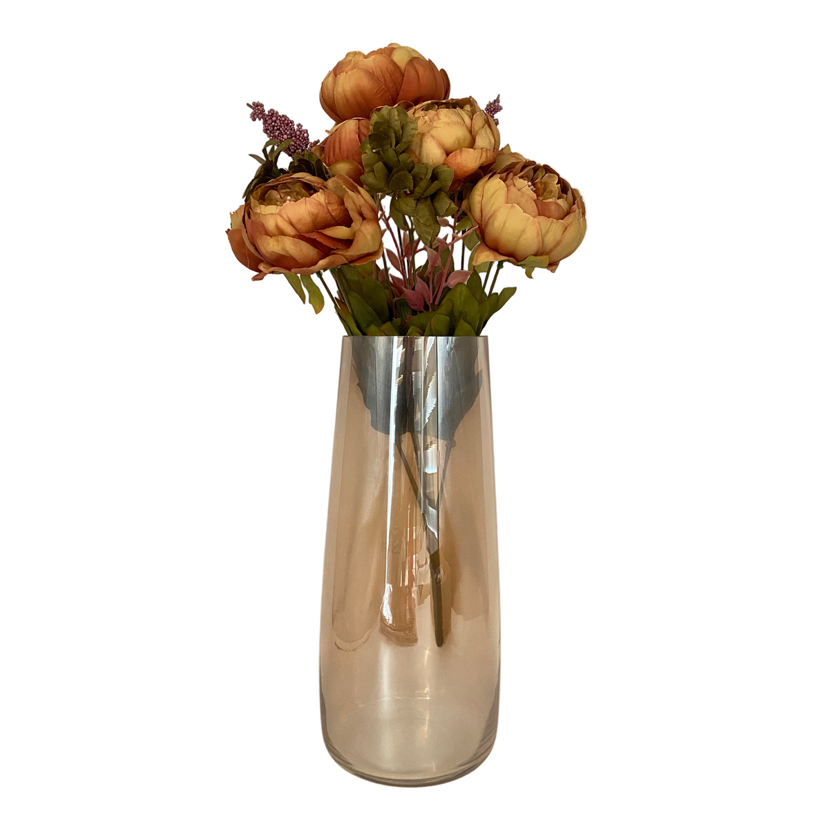 Glass Transparent Vase- Amber