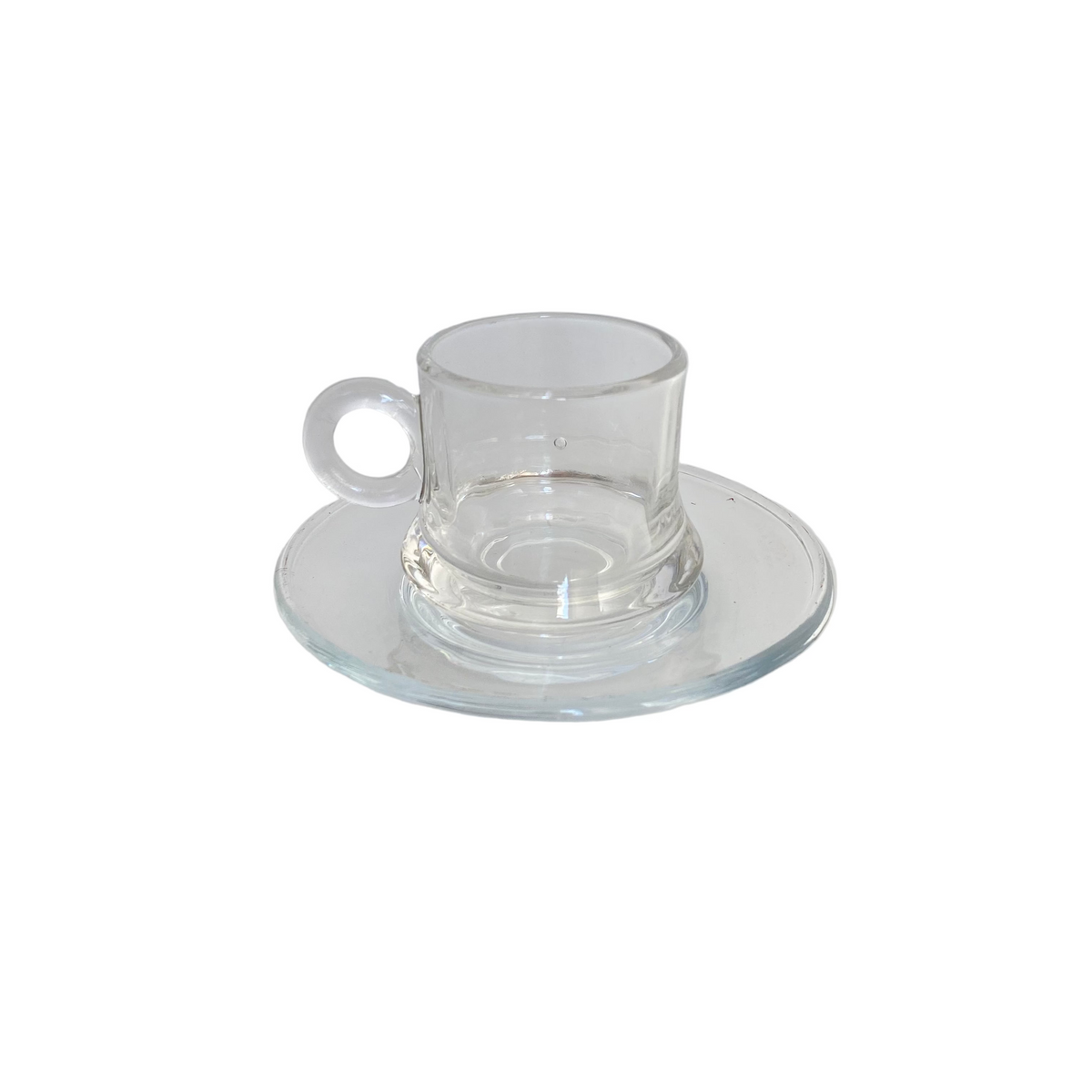 12 PCs Glass Transparent Coffee cups With Saucers Set
