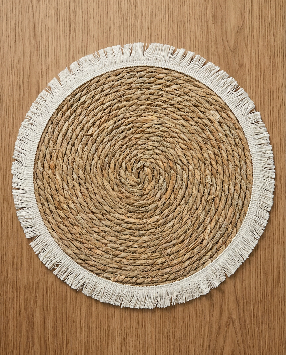 Natural Grass Woven Placemat with Tassel