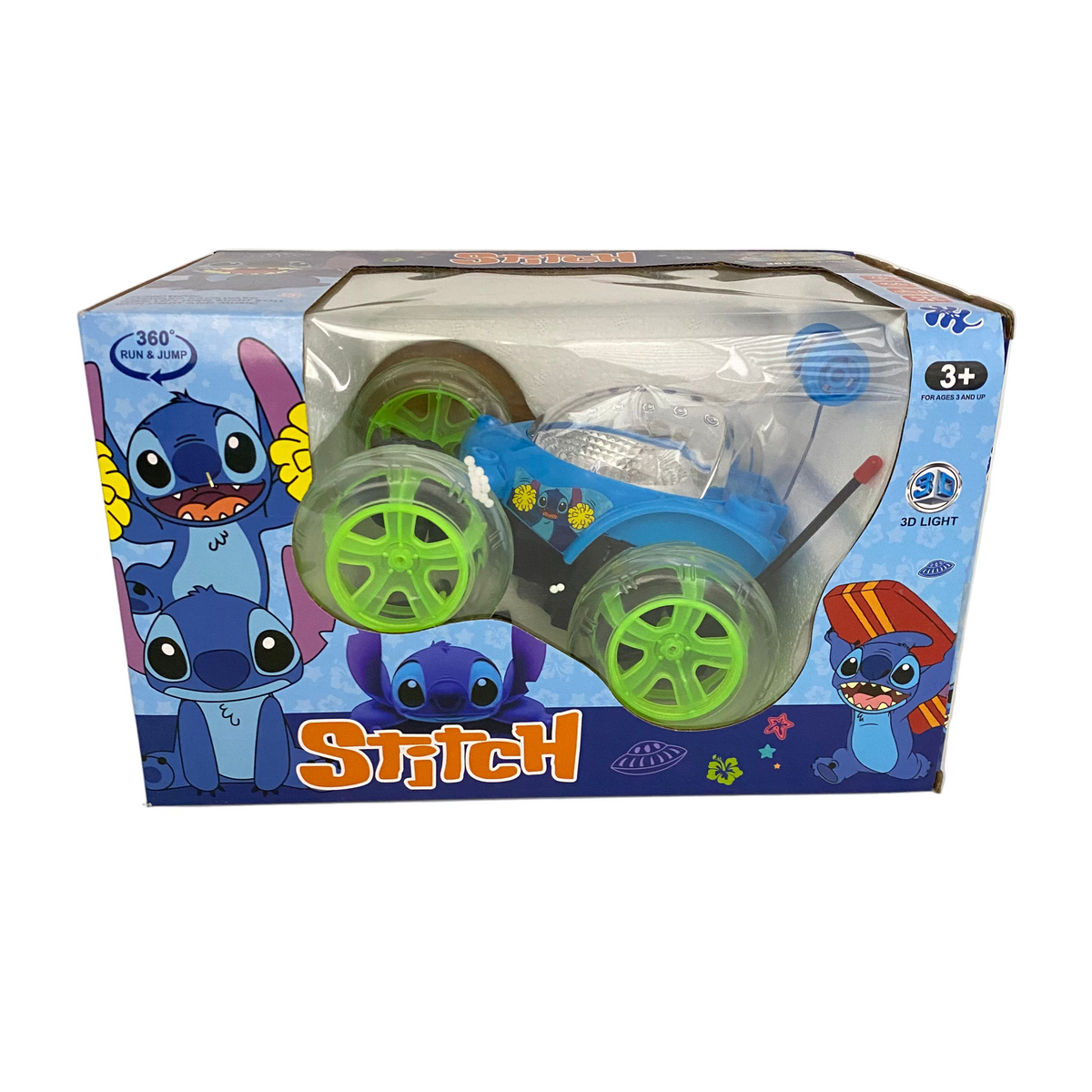 Remote Control Stitch 360 Degrees Rotating Front Axle Spinning Wheels Avengers 3D Lights & Music