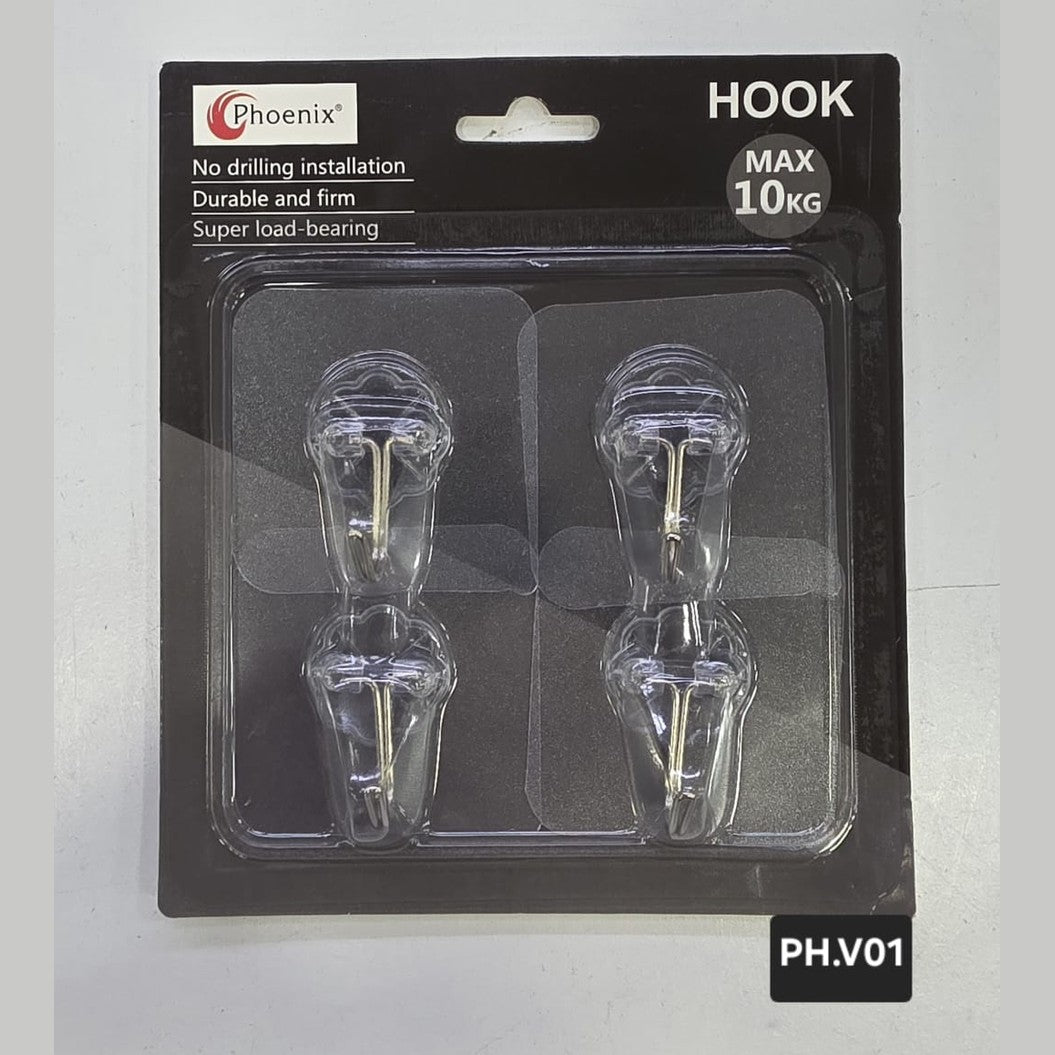 Phoenix, 4 PCs Adhesive Hooks Set