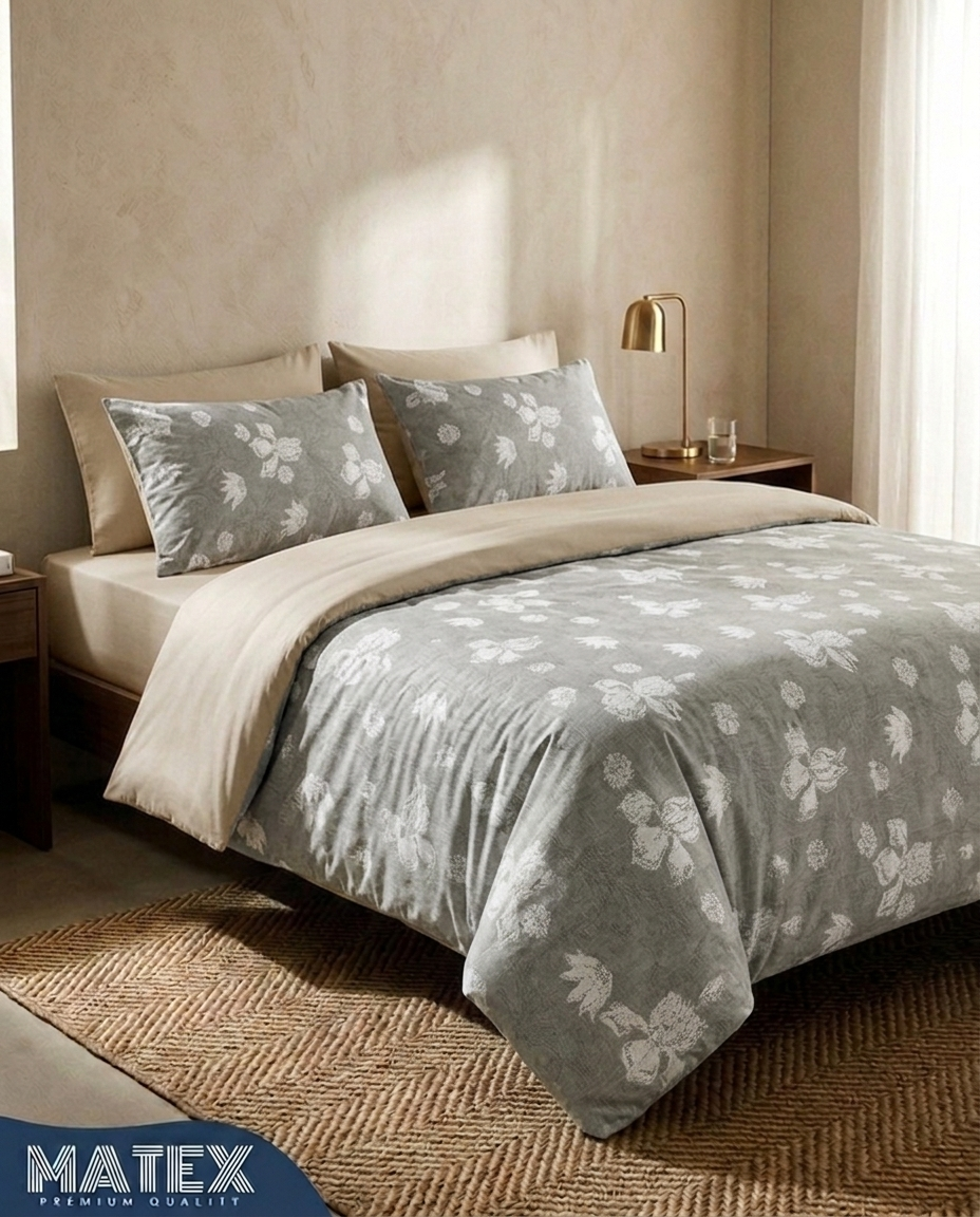 Double Size Silver Bloom Nature’s Palette Bed Set (4pcs)
