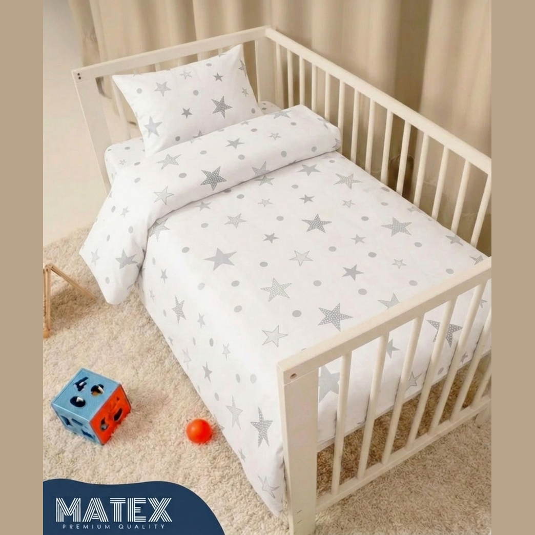 Twinkle Stars Theme Baby Bed Crib Set 100% Cotton