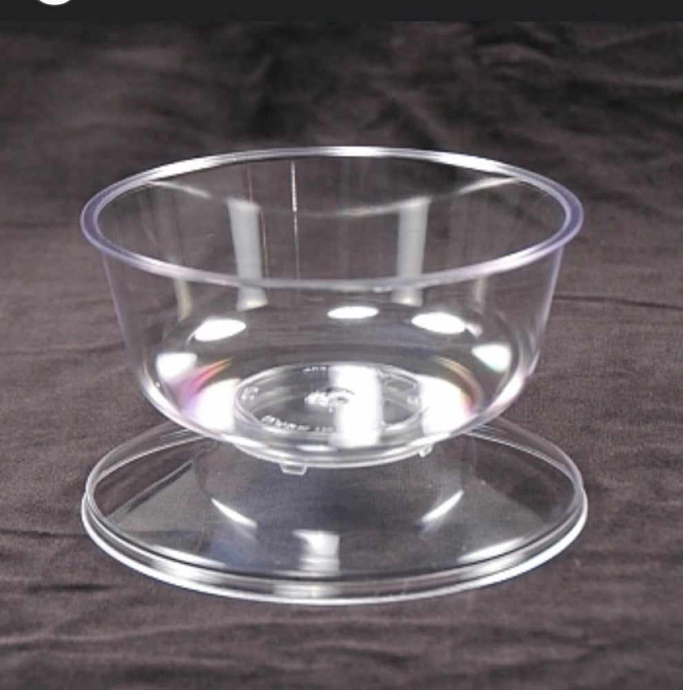 50 Pcs Round Acrylic Bowl With Lids Fir Sweets
