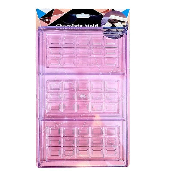 Polycarbonate Mould Slab Chocolate - 3 Bar