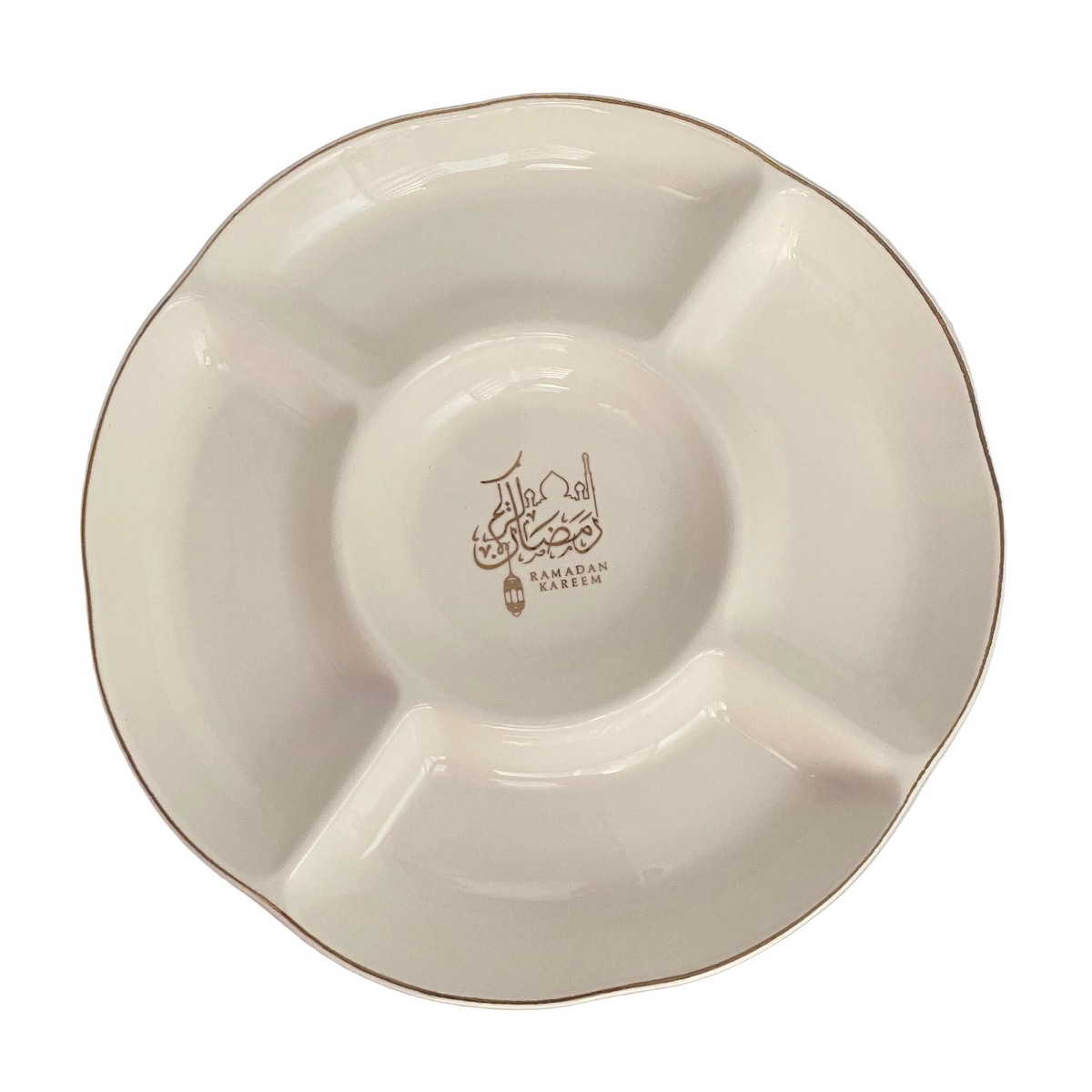 5 Compartments Divided Porcelain Plate “Ramadan Kareem”