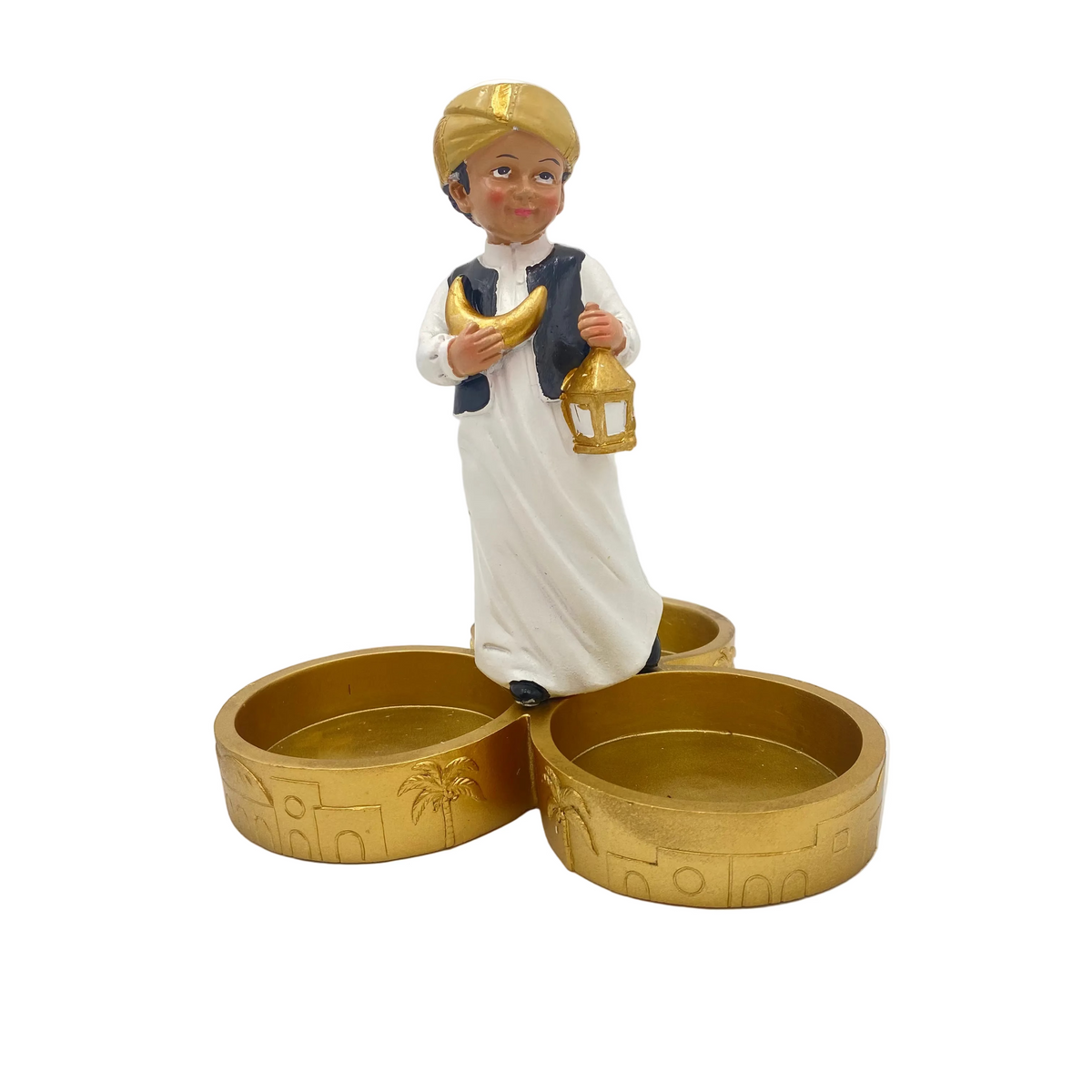 3 Divided Compartments Porcelain Decorative Boy Serving Plate
