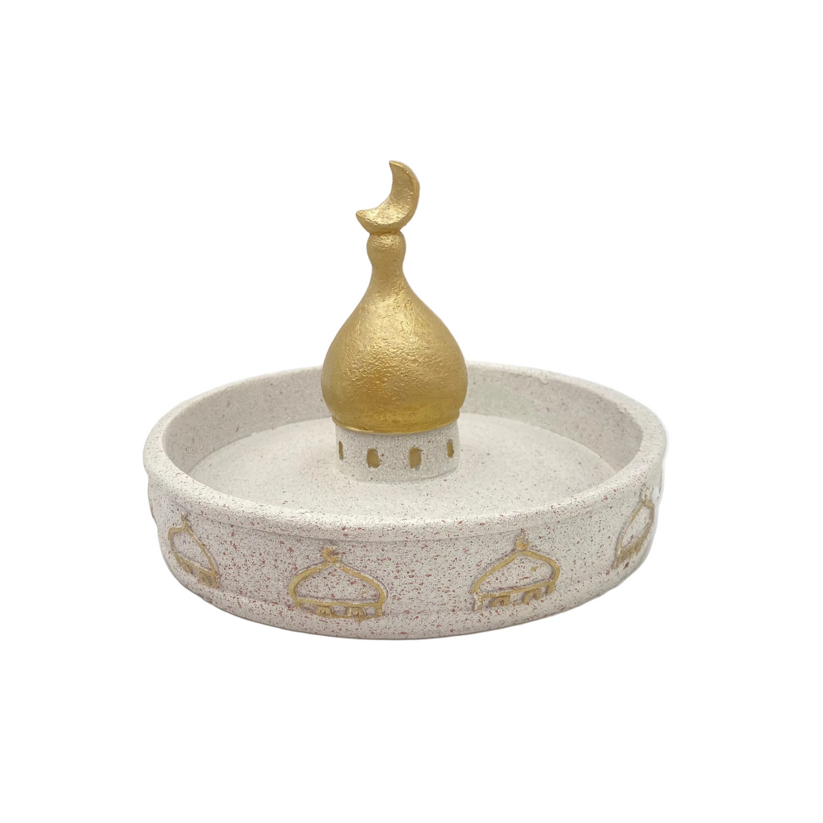White & Gold Porcelain Decorative Serving Deep Plate