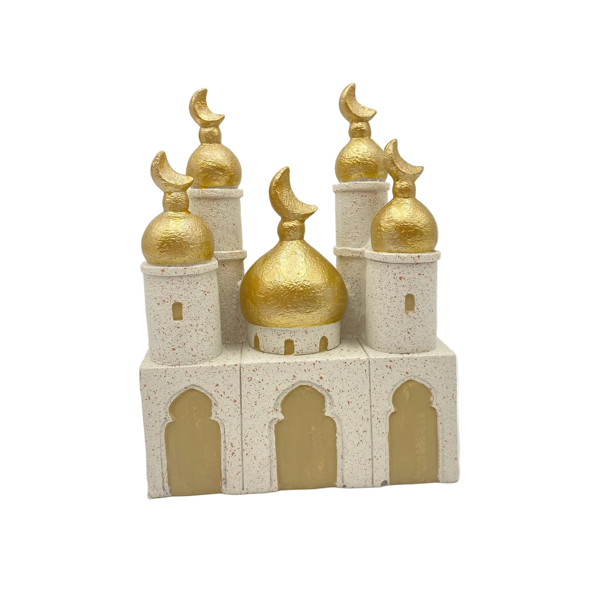 White & Gold Porcelain Mosque Ornament Decor