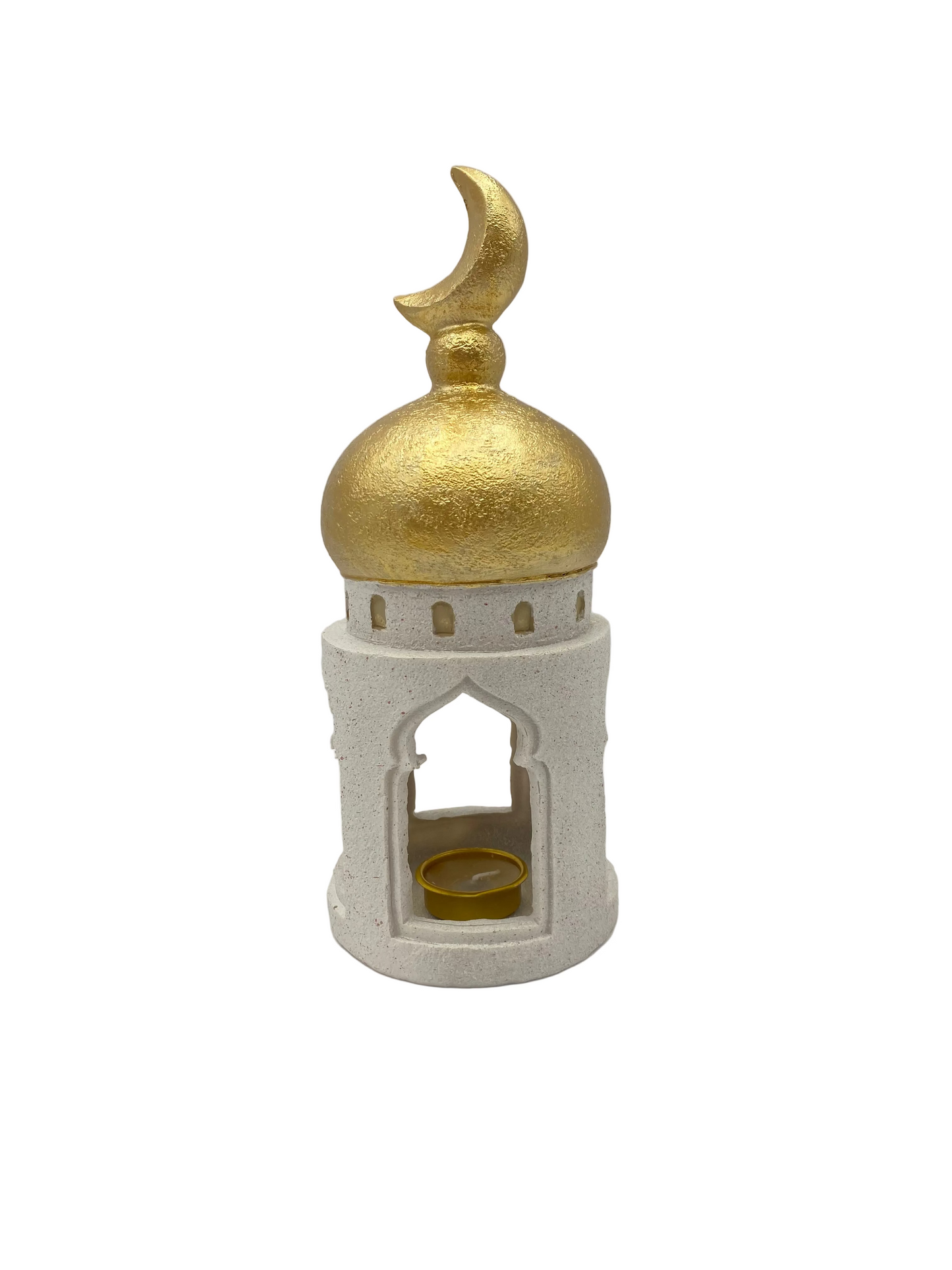 White & Gold Porcelain Mosque Ornament Decor - Candleholder