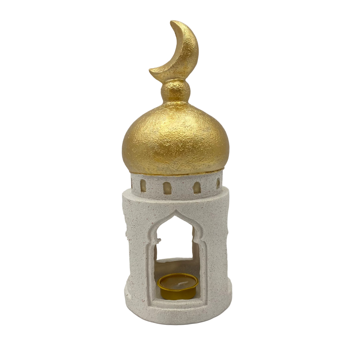 White & Gold Porcelain Mosque Ornament Decor - Candleholder