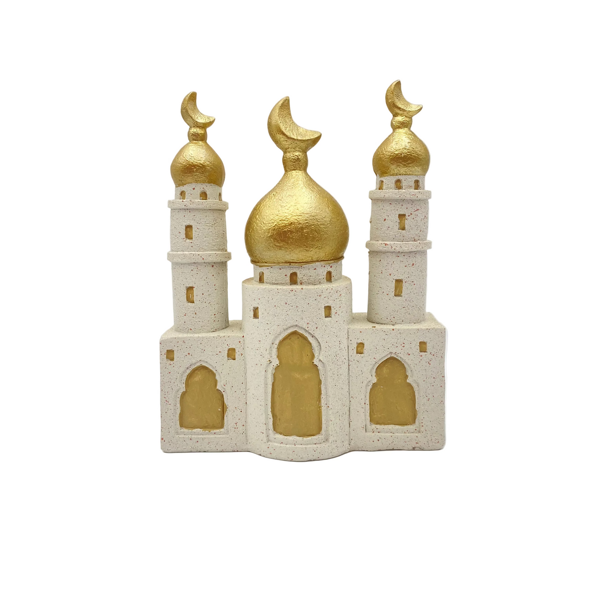 White & Gold Porcelain Mosque Ornament Decor