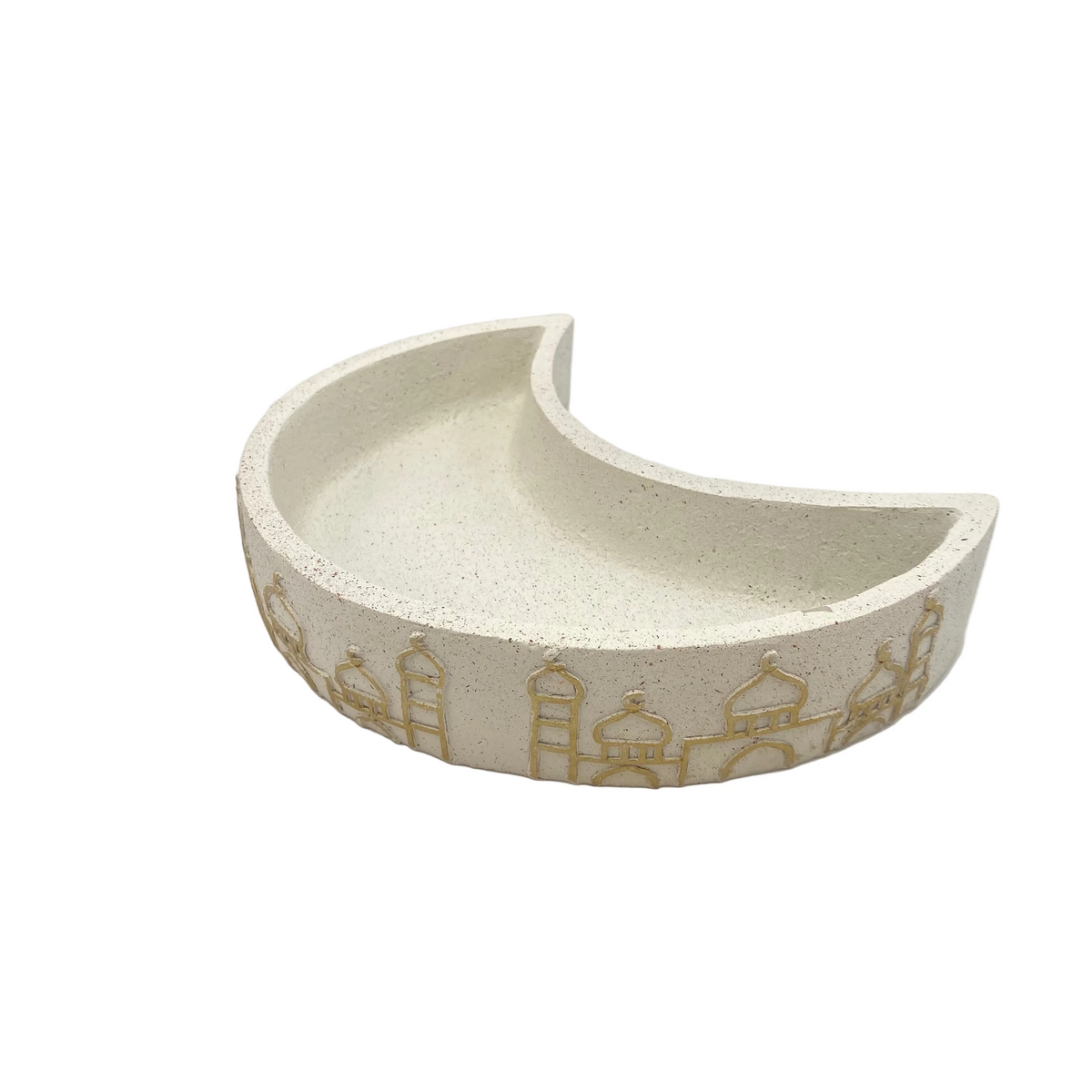 Moon Shaped Porcelain Serving Deep Plate