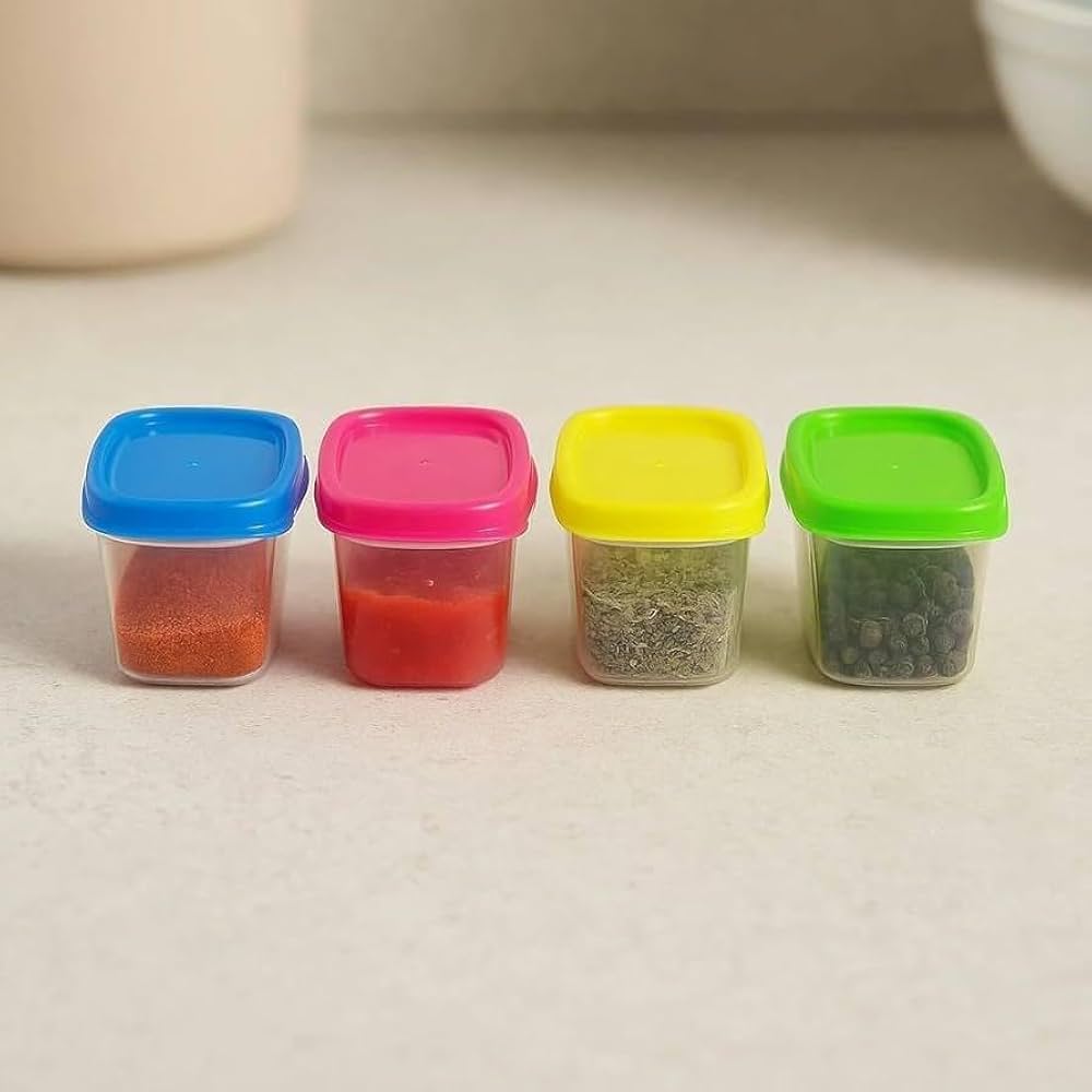 10 Pcs Mini Rectangle Plastic Storage Containers Set