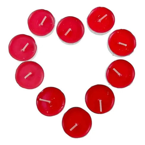10 Pcs Red Round Scented Tealights Set