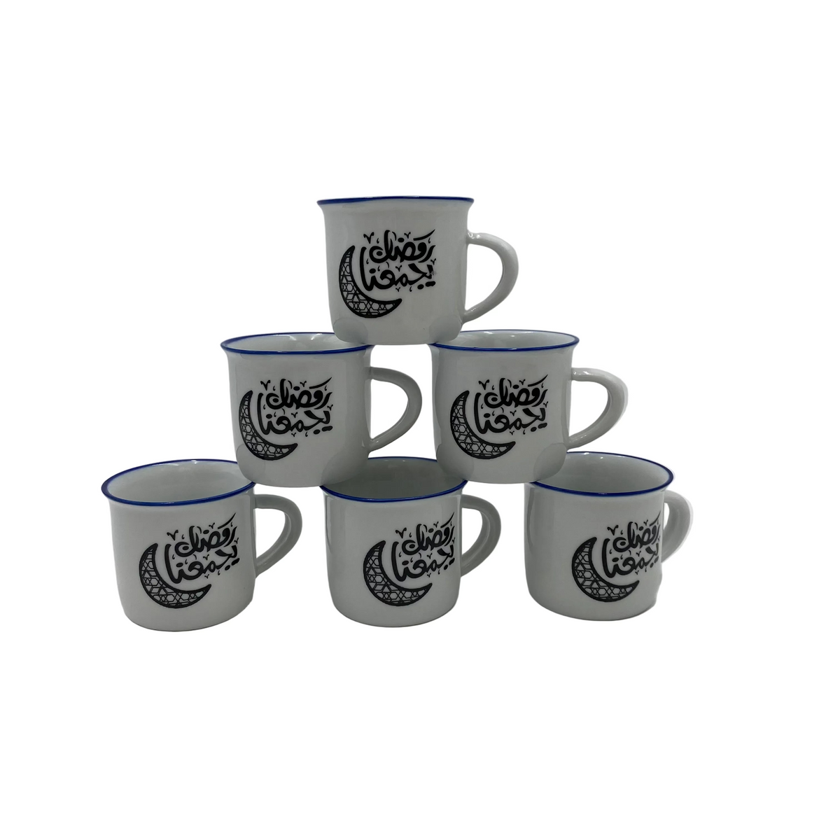 6 Pcs Ceramic Coffee Cups Set