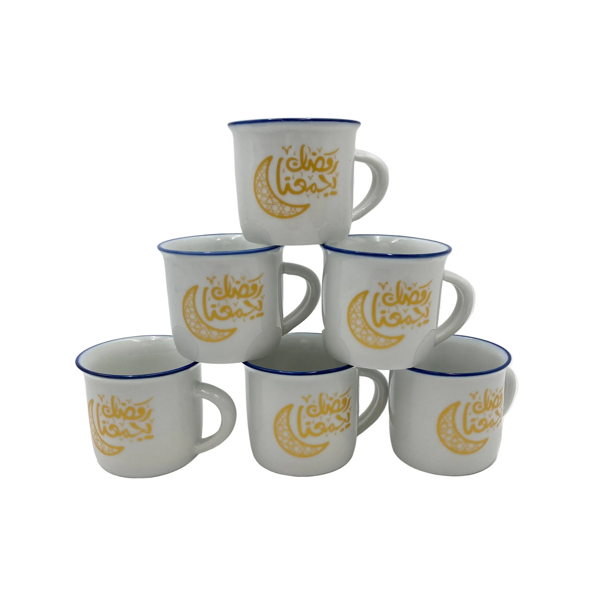 6 Pcs Ceramic Coffee Cups Set