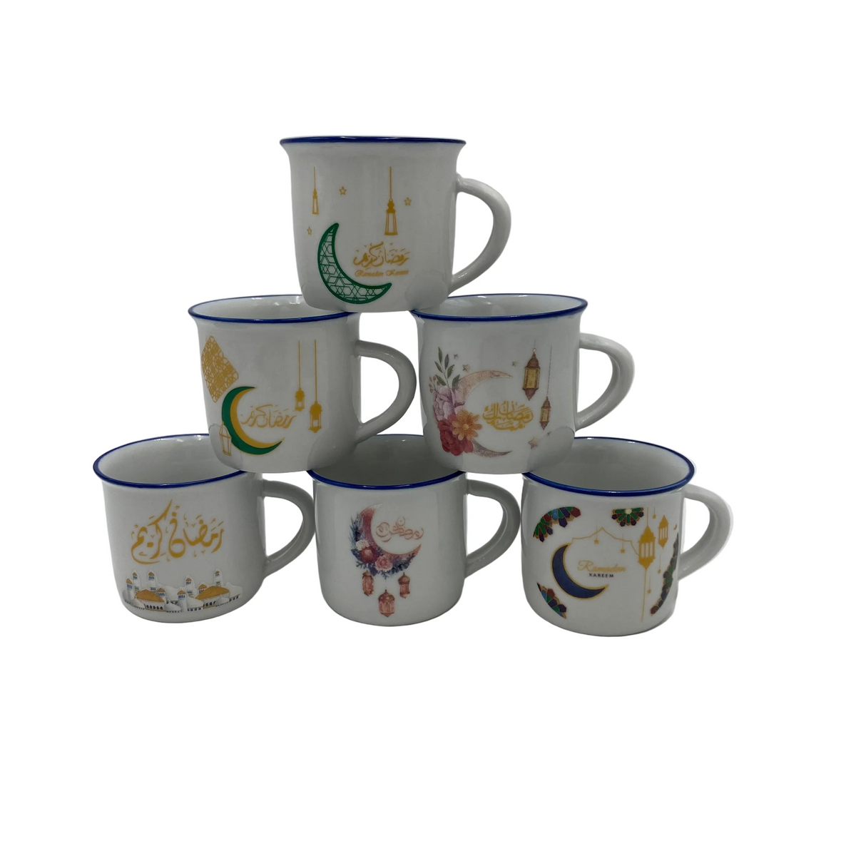 6 Pcs Ceramic Coffee Cups Set