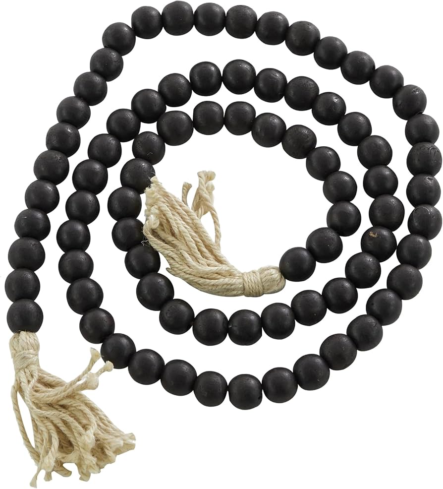 Hand Made Garland With Wooden Beads Decoration