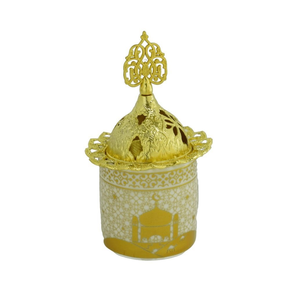 Ramadan White & Gold Candle Holder