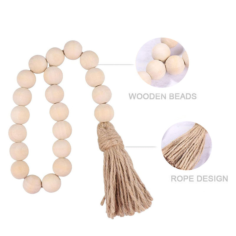 25 CM Wooden Beads String Garland with Cord