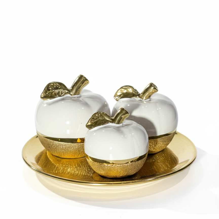 Decorative Tray with 3 Apples