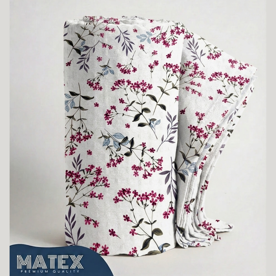 Cherry Bloom Cotton Piqué Blanket