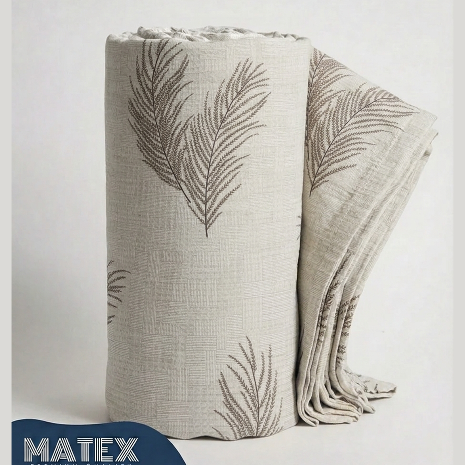 Sand Fern Cotton Piqué Blanket
